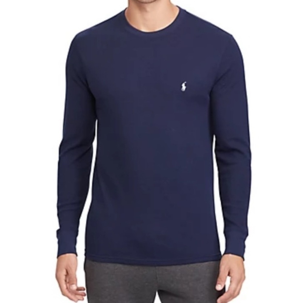 Polo Ralph Lauren Navy Men's Soft & Light Thermal Crew-Neck Shirt Size Large